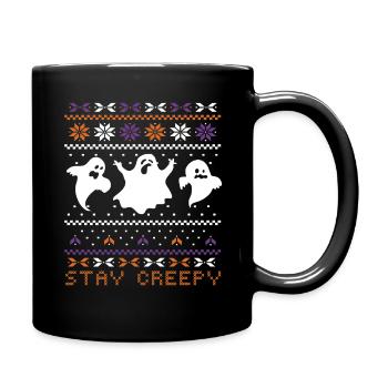 Stitch Pattern Créatures fantômes Halloween effrayant - Mug uni - noir - Droite