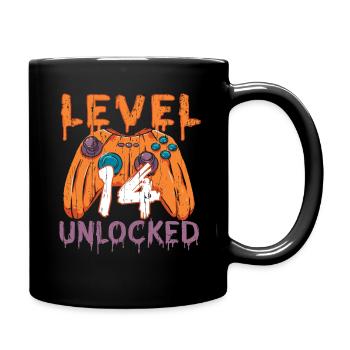 Halloween Pattern Pumpkin Game Gamer Birth Age 14 - Full Colour Mug - black - Right