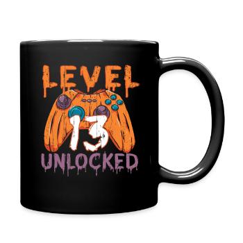 Halloween Pattern Pumpkin Game Gamer Birth Age 13 - Full Colour Mug - black - Right