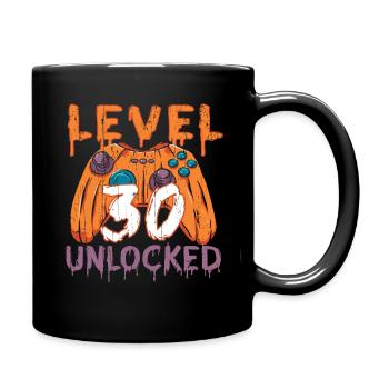 Halloween Pattern Pumpkin Game Gamer Birth Age 30 - Full Colour Mug - black - Right