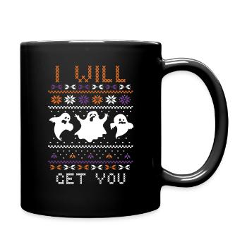 Stitch Pattern Get You Ghost Creatures Halloween - Full Colour Mug - black - Right