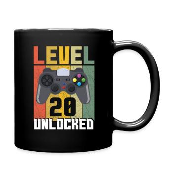 Vintage Gamer Video Game Lover Age 20 Unlocked - Full Colour Mug - black - Right
