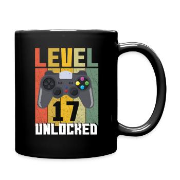 Vintage Gamer Video Game Lover Age 17 Unlocked - Full Colour Mug - black - Right