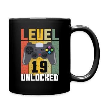 Vintage Gamer Video Game Lover Age 19 Unlocked - Tasse einfarbig - Schwarz - Rechts