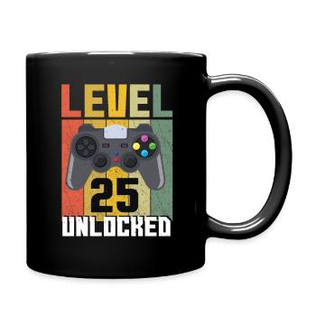 Amateur de jeux vidéo Vintage Gamer Age 25 Déverrouillé - Mug uni - noir - Droite