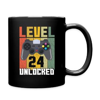 Vintage Gamer Video Game Lover Age 24 Unlocked - Full Colour Mug - black - Right