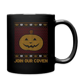Motif de couture Citrouille Créature Coven Halloween - Mug uni - noir - Droite