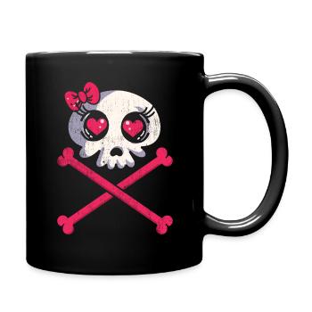 Bone Skeleton Face Horror Scary Halloween - Tasse einfarbig - Schwarz - Rechts