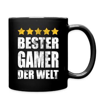 Bester Gamer Der Welt Gaming Vintage - Tasse einfarbig - Schwarz - Rechts