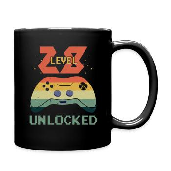 Vintage Video Game Lover Age 28 Level Unlocked - Tasse einfarbig - Schwarz - Rechts