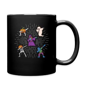 Dabbing Zombie Pumpkin Horror Scary Halloween - Full Colour Mug - black - Right