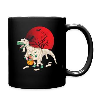 Dinosaur Horror Scary Halloween - Full Colour Mug - black - Right