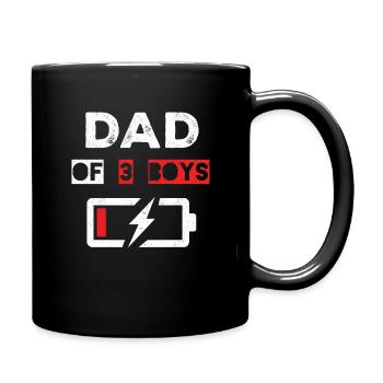 Batterie Papa De Trois Garçons Bonne Fête des Pères - Mug uni - noir - Droite