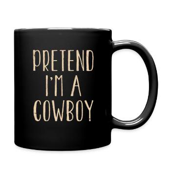Funny Pretend I'm Cowboy Costume For Halloween - Full Colour Mug - black - Right