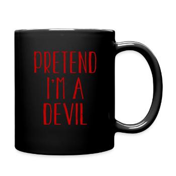 Funny Pretend I'm Devil Costume For Halloween - Full Colour Mug - black - Right