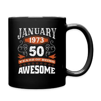 Vintage January 1973 50 Year Old Birth Awesome - Full Colour Mug - black - Right