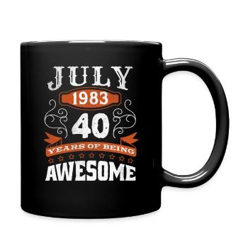 Vintage July 1983 40 Year Old Birth Awesome - Tasse einfarbig - Schwarz - Rechts