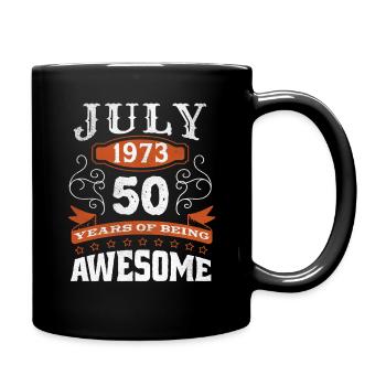 Vintage July 1973 50 Year Old Birth Awesome - Full Colour Mug - black - Right