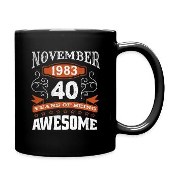 Millésime Novembre 1983 Naissance de 40 ans Génial - Mug uni - noir - Droite