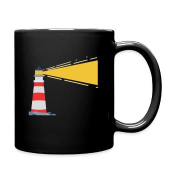 Leuchtturm - Tasse einfarbig - Schwarz - Rechts