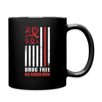 Red Flag Ribbon Heart Week Pill Wear Red Awareness - Tasse einfarbig - Schwarz - Rechts
