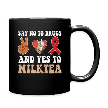 Peace Ribbon Week Awareness Yes Milktea Wear Red - Tasse einfarbig - Schwarz - Rechts