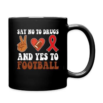Peace Ribbon Week Awareness Yes FootBall Wear Red - Tasse einfarbig - Schwarz - Rechts