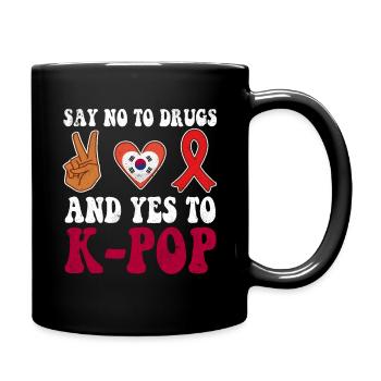 Peace Ribbon Week Awareness Yes K Pop Wear Red - Tasse einfarbig - Schwarz - Rechts