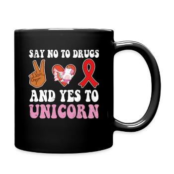 Peace Ribbon Week Awareness Yes Unicorn Wear Red - Tasse einfarbig - Schwarz - Rechts