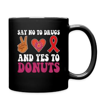 Peace Ribbon Week Awareness Yes Donuts Wear Red - Tasse einfarbig - Schwarz - Rechts