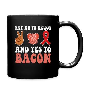 Peace Ribbon Week Awareness Yes Bacon Wear Red - Tasse einfarbig - Schwarz - Rechts