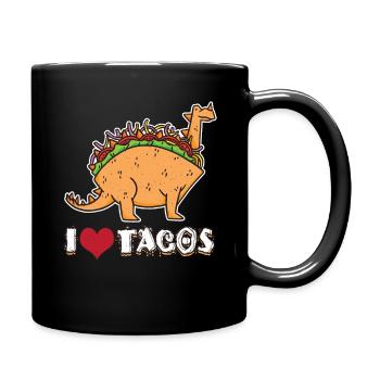 Love Tacos Cute Kawaii Dinosaur Animal Taco - Tasse einfarbig - Schwarz - Rechts