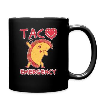 Cute Kawaii Heart Dab Dabbing Taco Emergency - Full Colour Mug - black - Right
