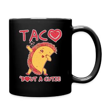 Talk Cute Kawaii Heart Dab Dabbing Taco - Full Colour Mug - black - Right