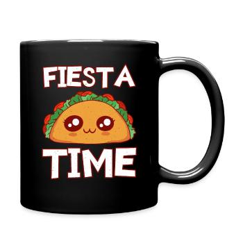 Mexico Party Cute Kawaii Face Anime Taco - Tasse einfarbig - Schwarz - Rechts
