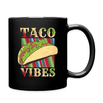 Retro Vintage Mexican Food Taco Vibes - Tasse einfarbig - Schwarz - Rechts