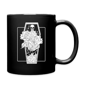 Floral Skeleton Occult Gothic Halloween - Tasse einfarbig - Schwarz - Rechts