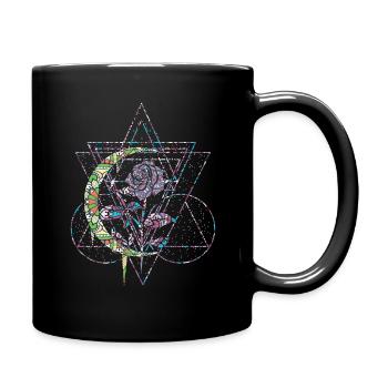 Occult Vintage Rose Moon Geometry Gothic Halloween - Tasse einfarbig - Schwarz - Rechts