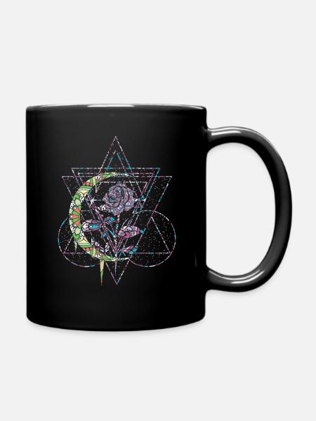Occult Vintage Rose Moon Geometry Gothic Halloween - Tasse einfarbig - Schwarz