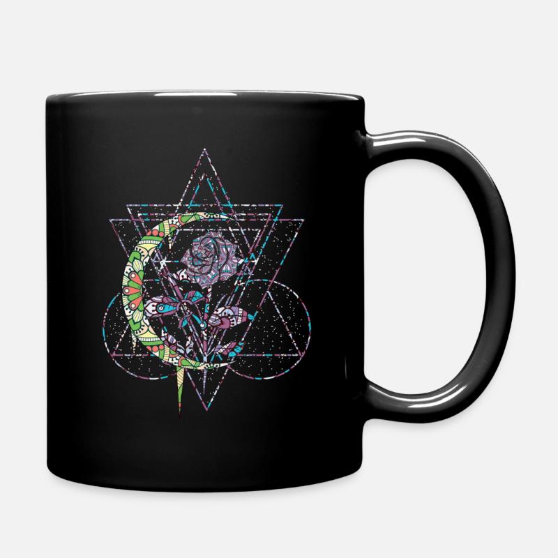 Occult Vintage Rose Moon Geometry Gothic Halloween - Tasse einfarbig - Schwarz