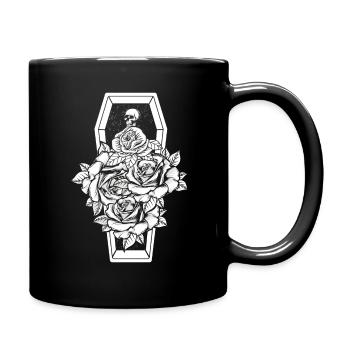 Floral Flower Skeleton Occult Gothic Halloween - Tasse einfarbig - Schwarz - Rechts