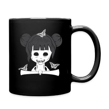 Creepy Goth Girl Occult Gothic Halloween - Tasse einfarbig - Schwarz - Rechts