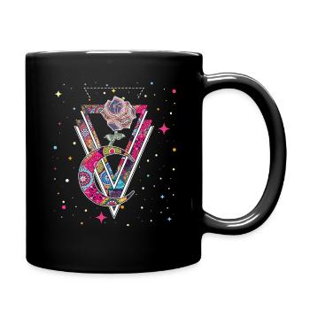 Occult Vintage Rose Moon Gothic Halloween - Tasse einfarbig - Schwarz - Rechts