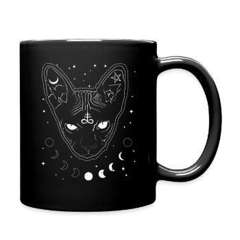 Sphynx Cat Black Tarot Gothic Halloween - Tasse einfarbig - Schwarz - Rechts