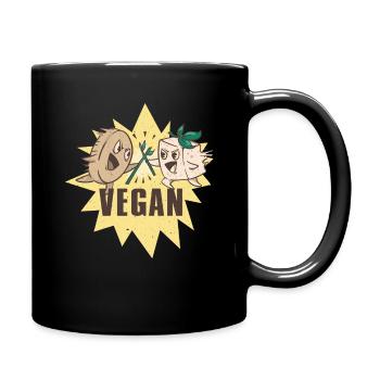 Tofu Plants Vegetable Vegetarian Vegan - Tasse einfarbig - Schwarz - Rechts