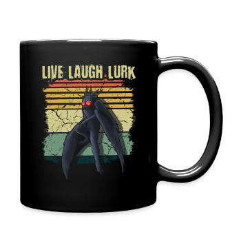 Retro Mothman Moth Man Lurk Cryptid Halloween - Full Colour Mug - black - Right