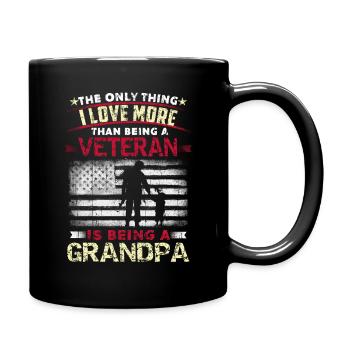 Love Being Grandpa American Proud Veterans Day - Tasse einfarbig - Schwarz - Rechts