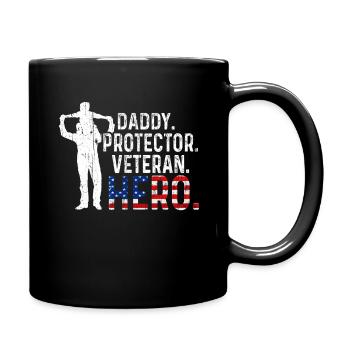 Hero Daddy USA American Proud Veterans Day - Tasse einfarbig - Schwarz - Rechts