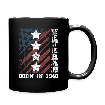 Âge 82 Ans Année de naissance 1940 Drapeau américain Fiers Journée des anciens combattants - Mug uni - noir - Droite