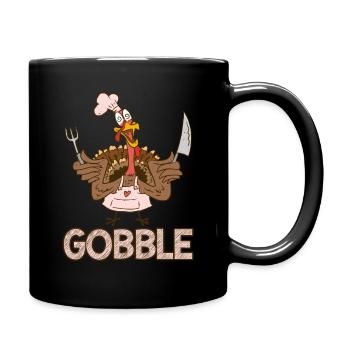 Gobble Drôle de dinde folle Thanksgiving - Mug uni - noir - Droite